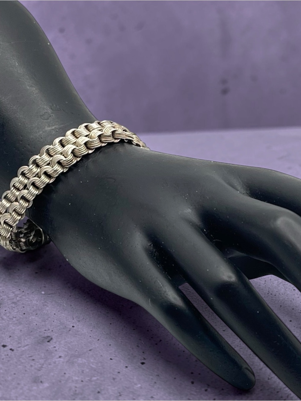 Handcrafted Sterling Silver Half Persian 4 in 1 Weave Chainmaille Bracelet